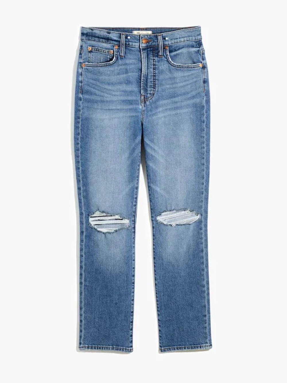Madewell Perfect Vintage Crop Jeans Size 27 High Rise Distressed Straight Leg ✨